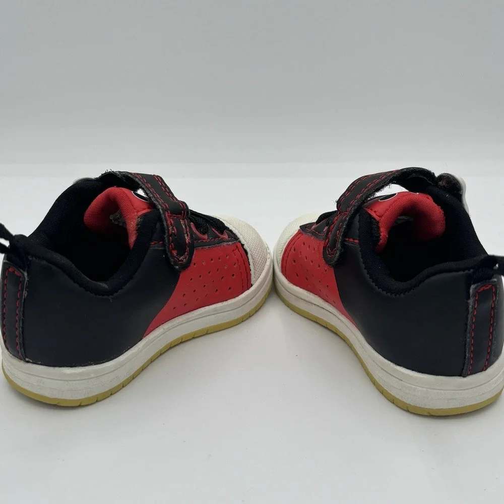 Mickey Mouse Red and‎ Black, Low Top Toddler Shoes Size3 With Adjustable Strap